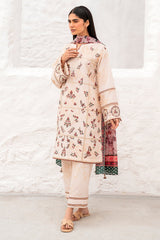 3-PC Unstitched Embroidered Dobby Lawn By Jazmin | 9122
