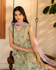 3-PC Unstitched Embroidered Lawn Aashiyana By Roheenaz | RNZ-03B