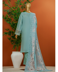 3-PC Unstitched Digital Print Embroidered Muse By Hztextiles | SSE - 103