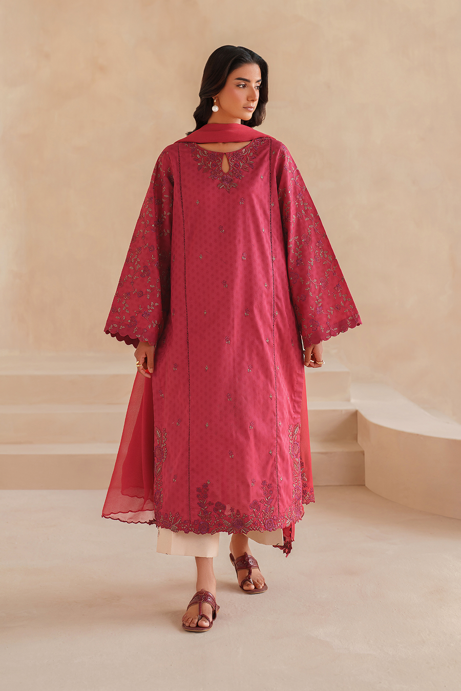 3-PC Unstitched Embroidered Exclusive Lawn By Iznik | UE-596