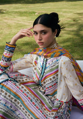 3-PC Unstitched Digital Printed Lawn Aangan By Kahf | YASMEEN