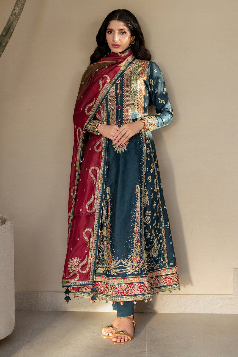 Unstitched 3-PC Shahkar Embroidered Luxury Lawn By Jazmin | SL25-D3