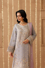 3-PC Unstitched Chiffon Embroidered Sheherzadi By Emaan Adeel | Mahayam