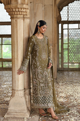 3-PC Unstitched Chffon Embroidered Romansiyyah By Emaan Adeel | OLIVEA