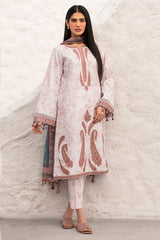 USE- 9117 | 3Pc Unstitched Suit Embroidered Lawn Summer Basic By Jazmin