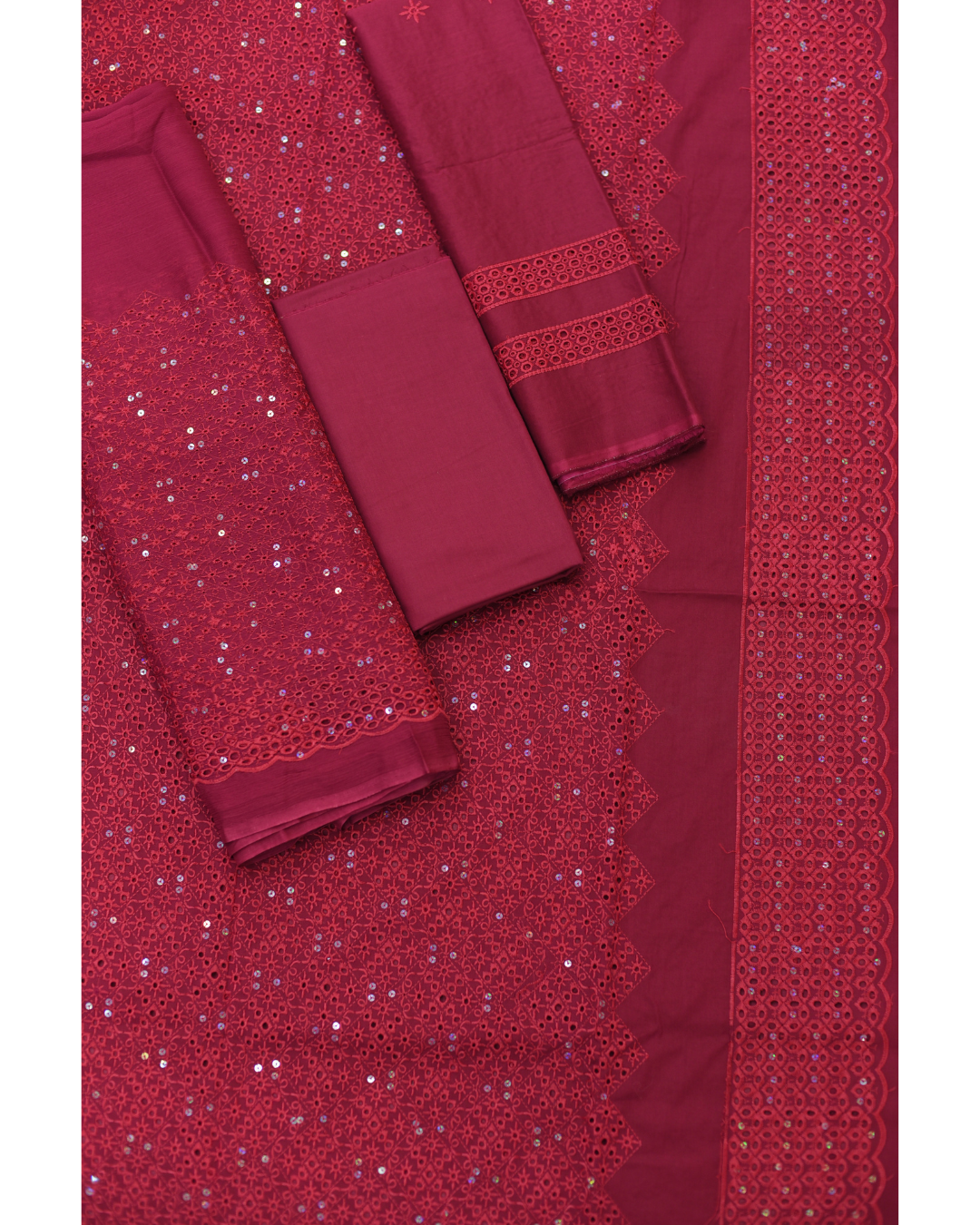 4-PC Unstitched Lawn Embroidered Suit | LE-3