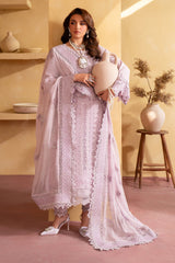 NE-133 | 3PC Unstitched Suit Embroidered Lawn Karandi Exclusive By Nureh