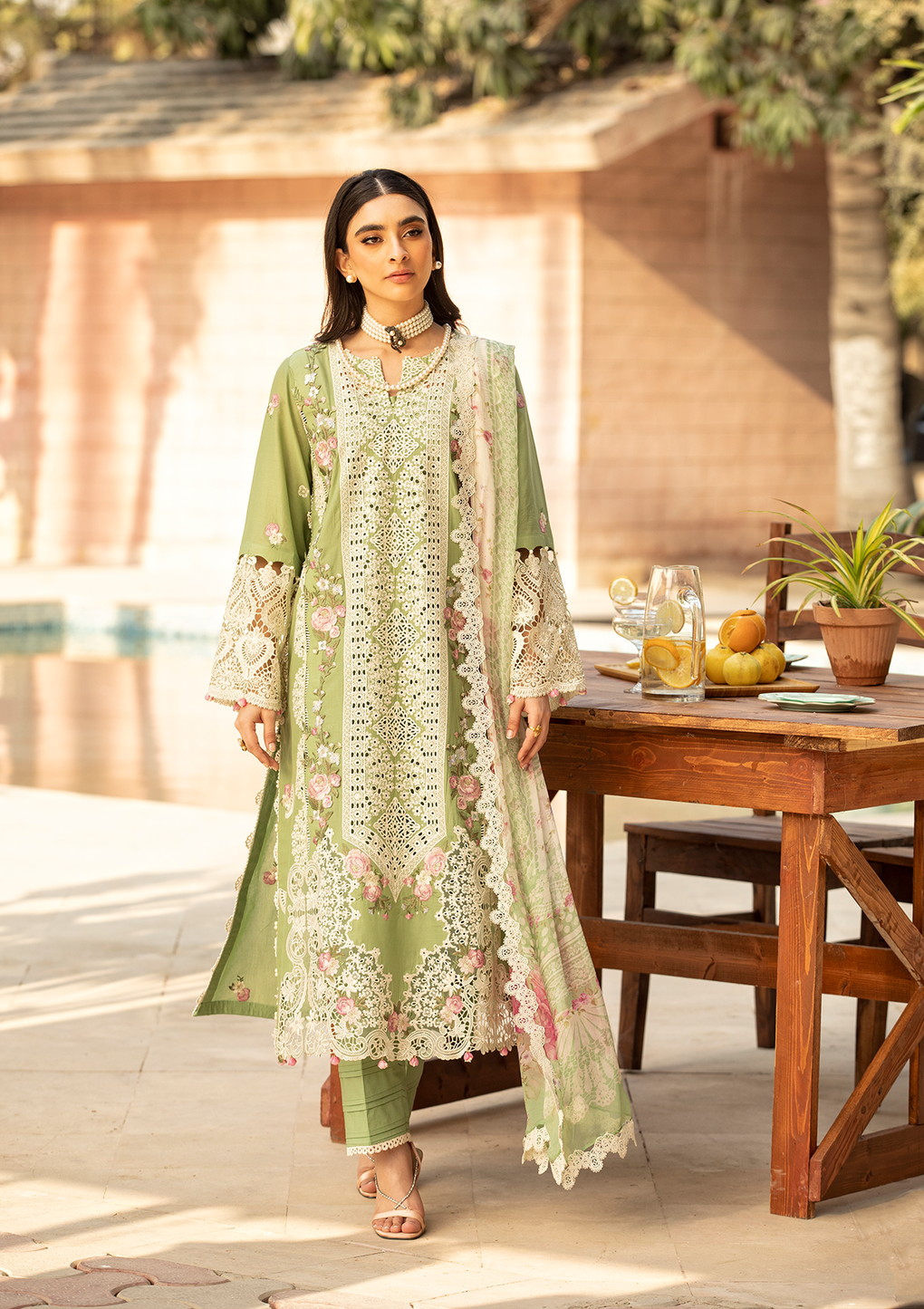 Unstitched 3-PC Embroidered Luxury Lawn By Elaf | ELM-08 FIZZAH