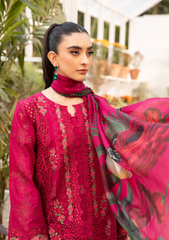 Unstitched 3-PC Embroidered Luxury Lawn By Elaf | ELM-10 GULNAR