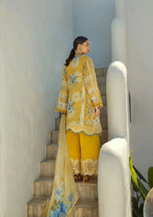 ETS-03B SUNGLOW | 3PC Unstitched Suit Embroidered Lawn Signature By Elaf Premium