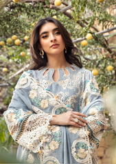 Unstitched 3-PC Embroidered Luxury Lawn By Elaf | ELM-7B MAHVEEN