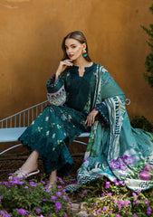 ELK-07B JADE EMBRACE | 3Pc Unstitched Suit Lawn Collection Prints Chikankari By Elaf Premium