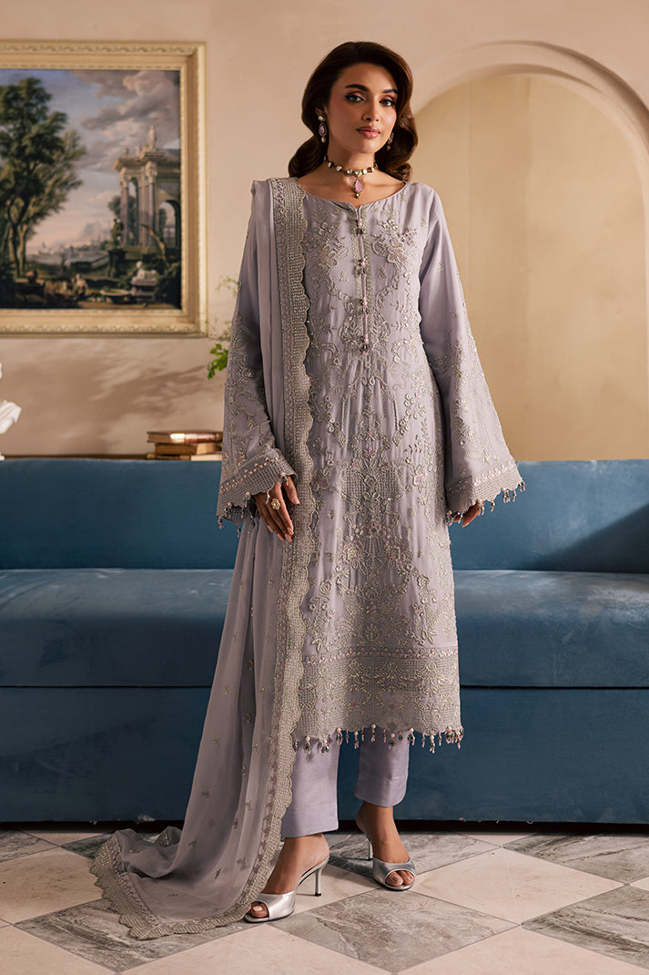 3-PC Unstitched Chiffon Embroidered Miraal by Emaan Adeel | SORINA