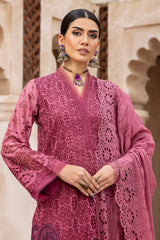 AZ-214 | 4PC Unstitched Suit Embroidered Chikankari Lawn Azal By Johra