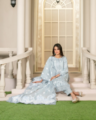 3-PC Unstitched Embroidered Lawn Khwaish By Tawakkal Fabrics | D-2624