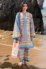 3-PC Unstitched Embroidered Dobby Lawn By Jazmin | 9160