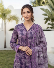 3-PC Stitched Digital Printed Lawn Marina By Tawakkal Fabrics | D-4619