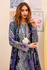 NSG-186 | 3Pc Unstitched Suit Embroidered Lawn Collection Gardenia By Nureh