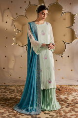 3-PC Unstitched Embroidered Chiffon Mukeshkari By Nureh | MK-13