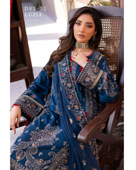 3-PC Unstitched Luxury Viscose Noor E Fajar Dehleez By Raeesa Premium | Luzia