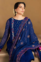 3-PC Unstitched Embroidered Chiffon Mukeshkari By Nureh | MK - 15