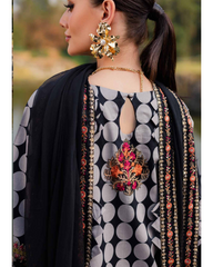 3-PC Unstitched Premium Embroidered Printed Lawn By Charizma | CQ5-01