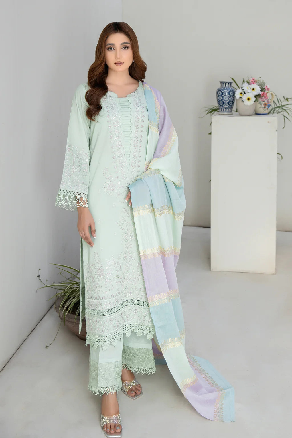 JH-836 | 3PC Unstitched Suit Embroidered Lawn Mabel By Johra