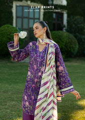 EPE-04A | 3PC Unstitched Suit Digital Printed Lawn Prints By Elaf Premium