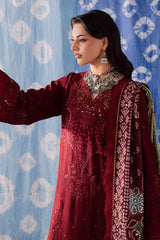 3-PC Unstitched Embroidered Chikankari By Nureh | NE-204