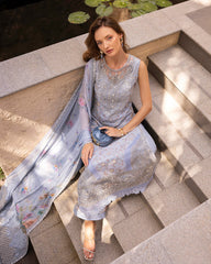 Unstitched 3-PC Embroidered Zinnia Luxury Lawn By Faiza Saqlain | Liana