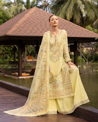 Unstitched 3-PC Embroidered Zinnia Luxury Lawn By Faiza Saqlain | Azalea