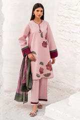 USE- 9116 | 3Pc Unstitched Suit Embroidered Dobby Lawn Summer Basic By Jazmin