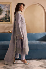 3-PC Unstitched Chiffon Embroidered Miraal by Emaan Adeel | SORINA
