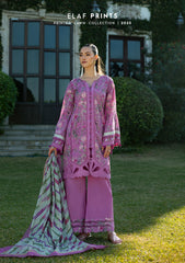 EPE-04B | 3PC Unstitched Suit Digital Printed Lawn Prints By Elaf Premium