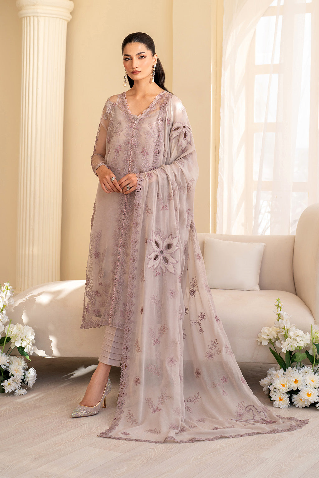 3-PC Unstitched Embroidered Jacquard Exclusive Formals by Iznik | UE-437