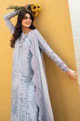 NE-150 | 3Pc Unstitched Suit Embroidered & Embellished Swiss Collection Khuwab By Nureh