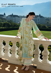 EPE-06A | 3PC Unstitched Suit Digital Printed Lawn Prints By Elaf Premium