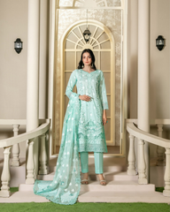 3-PC Unstitched Embroidered Lawn Khwaish By Tawakkal Fabrics | D-2621