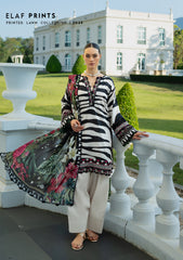 EPE-02A | 3PC Unstitched Suit Digital Printed Lawn Prints By Elaf Premium