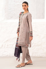 3-PC Unstitched Embroidered Dobby Lawn By Jazmin | 9124