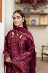 3-PC Unstitched Lawn Embroidered Shirt Crinkle Embroidered Dupatta Naqsh By Wania |  WL-393