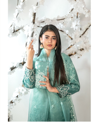 3-PC Semi-Stitched Embroidered Organza Ishq By Tawakkal Fabrics | D-5131