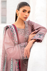 USE- 9135 | 3Pc Unstitched Suit Embroidered Lawn Summer Exclusive By Jazmin