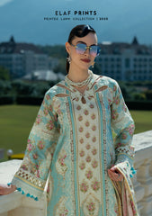 EPE-03B | 3PC Unstitched Suit Digital Printed Lawn Prints By Elaf Premium