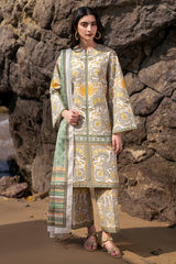 USE-9168 | 3Pc Unstitched Suit Digital Printed lawn Summer 25 Drop II By Jazmin