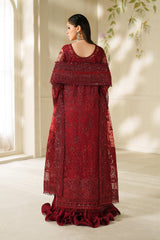 3-PC Unstiched Embroidered Net By Baroque | CH14-01