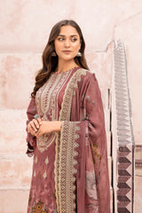MT-490 | 3PC Unstitched Embroidered Printed Lawn Mehtab By Johra