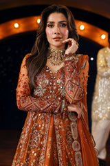 3-PC Unstitched Embroidered & Hand Embellished Jhoomro By Nureh | NL-80 Zardozi