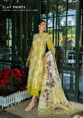 EPE-08B | 3PC Unstitched Suit Digital Printed Lawn Prints By Elaf Premium