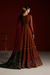 2Pc Frock Suit – Embroidered Chiffon Unstitched By Iznik